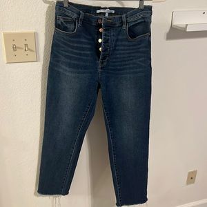 High rise ankle straight jeans